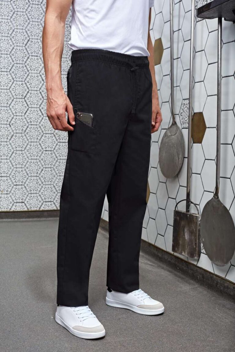 Kuharske hlače 'SLIM FIT' PR554, Crna, Unisex
