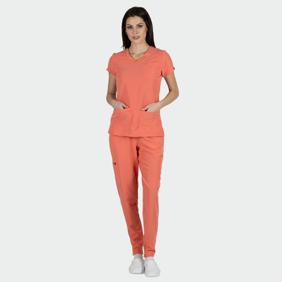 Ženska medicinska bluza JULIA, koraljna - 1