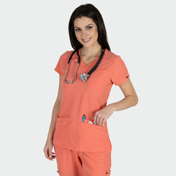Ženska medicinska bluza JULIA, koraljna - 2
