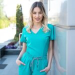 Medicinska bluza ženska JUSTINA, tirkizna - 1 Medicinska bluza ženska JUSTINA, tirkizna - 1