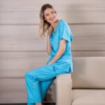 Unisex medicinske hlače DANTE, azurno plava - 1